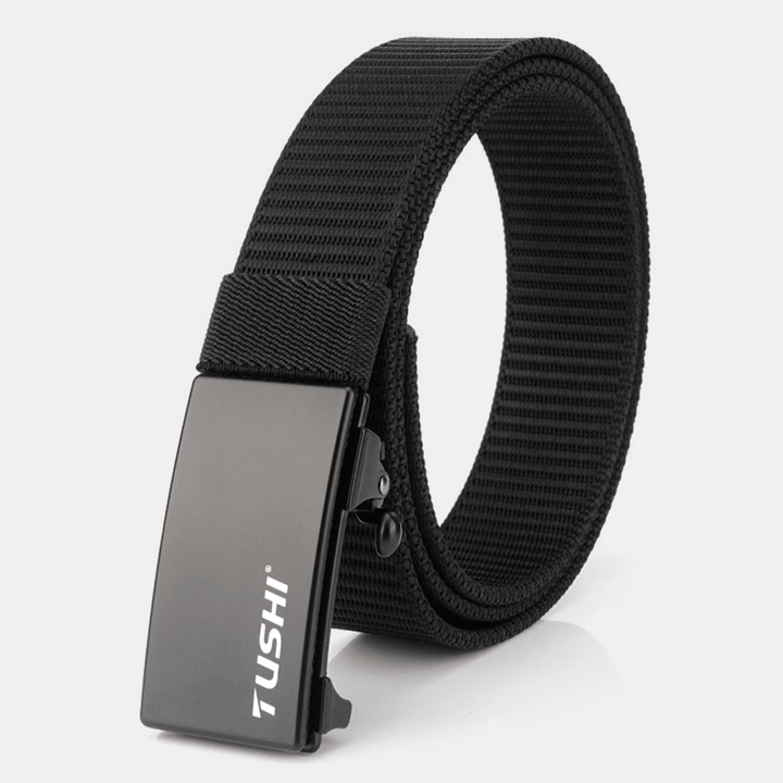 TUSHI 120CM Men'S Automatic Buckle Nylon Belt Simple Belt - MRSLM