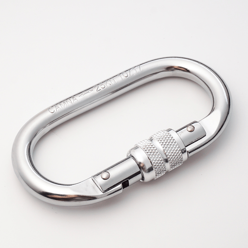 CAMNAL Rock Climbing O-Shaped Carabiner Alloy Steel 25KN Pull Screw Lock Protection - MRSLM