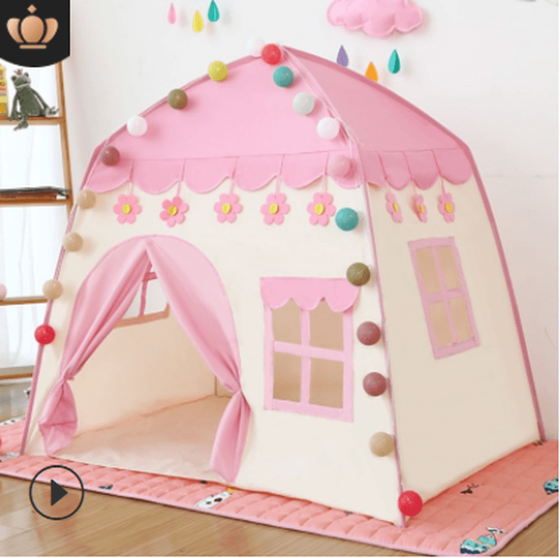 130CM Kids Folding Portable Tent Children Large Play House Girls Pink Princess Castle Child Room Decor Gifts - MRSLM