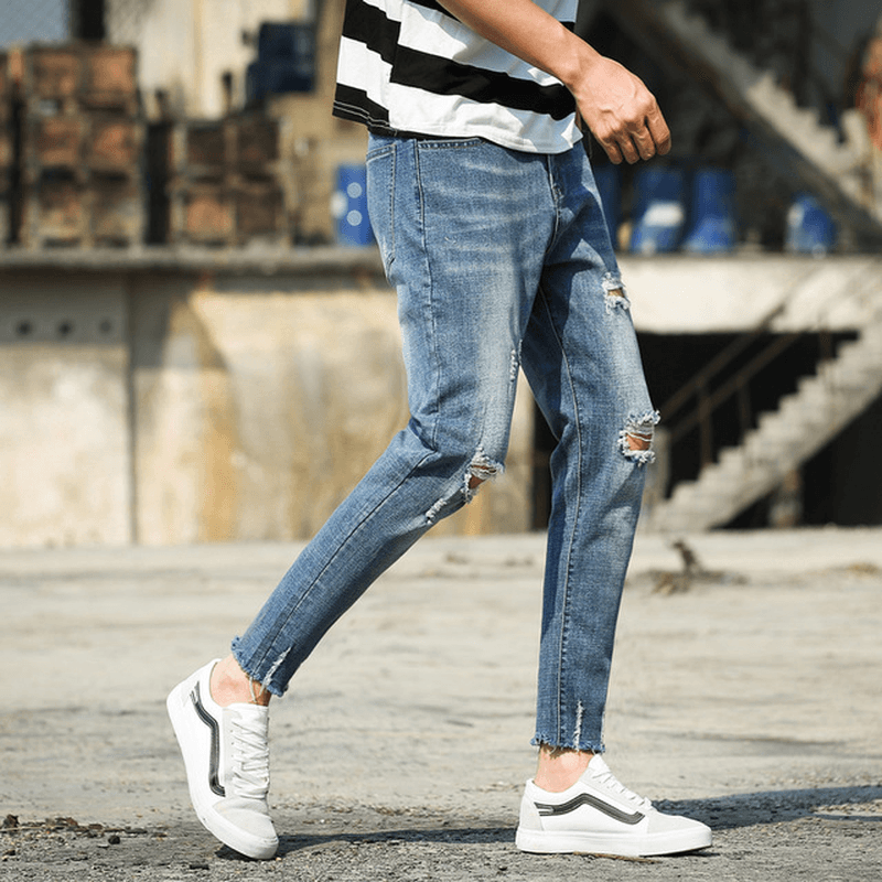 Casual Jeans Men'S Versatile Slim Pants Men'S Stretch Pants - MRSLM