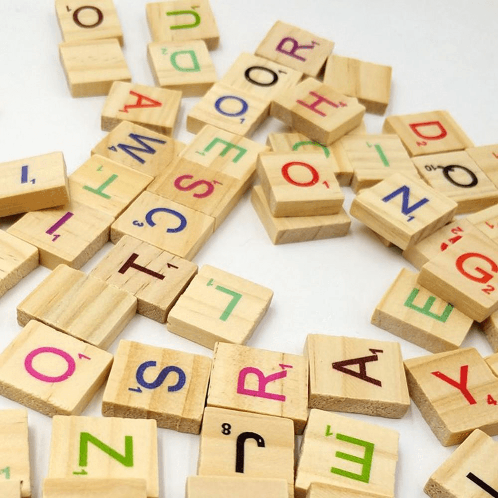 Log Color Early Education Puzzle Alphabet Wood Chips - MRSLM