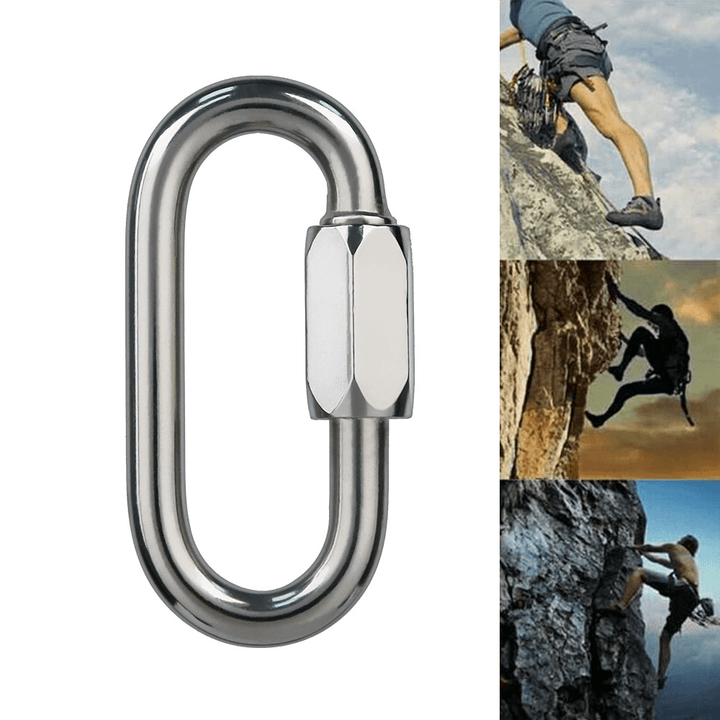 XINDA 12/18/22/28KN Climbing Carabiner Mountain Safety Master Screw Lock D Shaped Buckle Outdoor Hiking Hunting - MRSLM