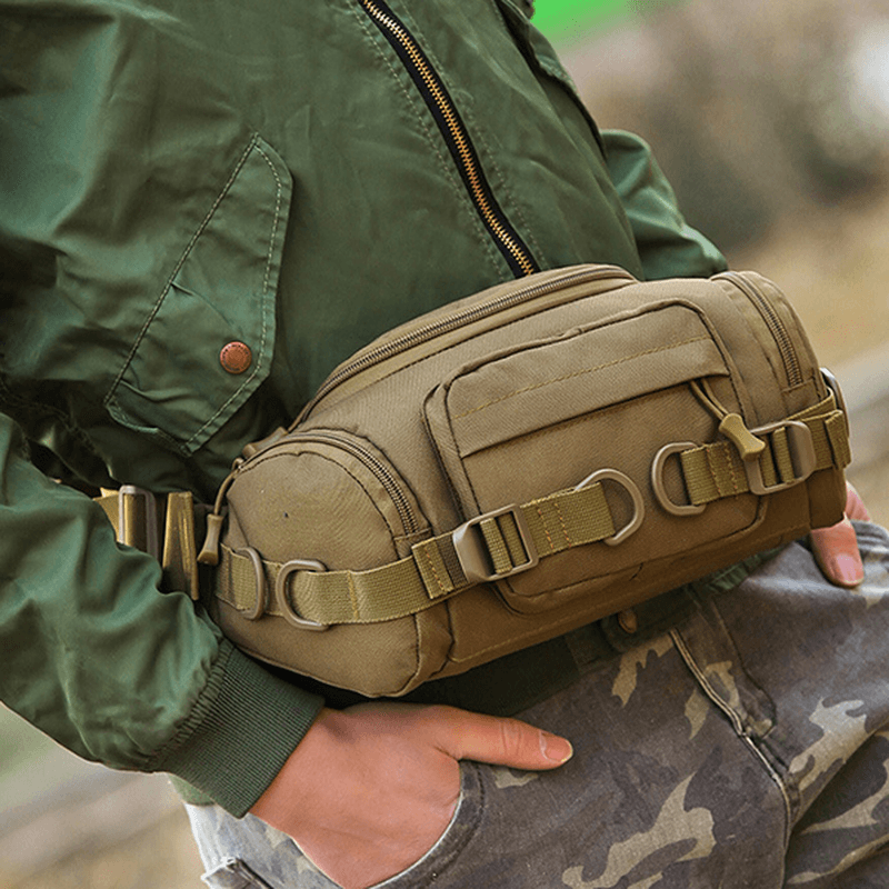 Men Nylon Outdoor Waterproof Tactical Sling Bag Chest Bag Waist Bag Crossbody Bag - MRSLM