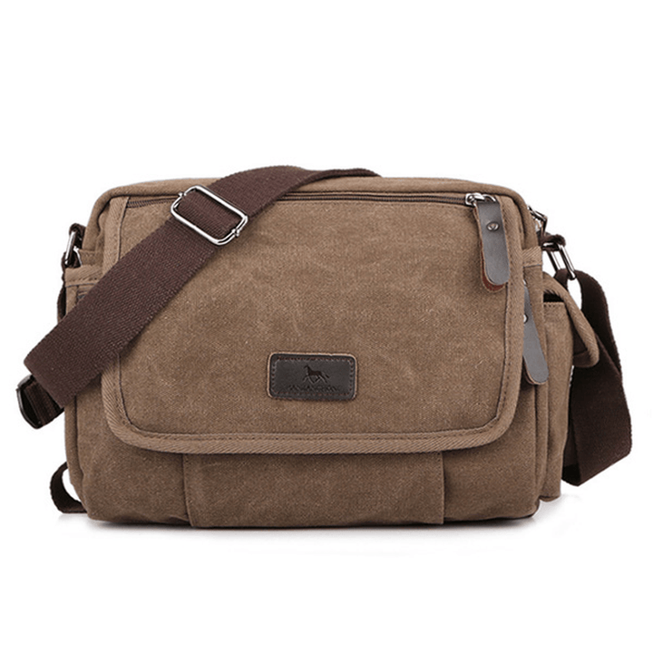 Canvas Outdoor Travel Leisure Shoulder Men Women Retro Capacity Crossbody Bag - MRSLM