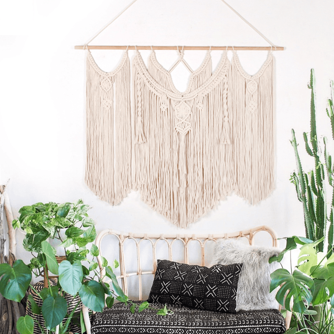 Large Woven Macrame Wall Hanging Cotton Bohemian Tapestry Room Decor - MRSLM