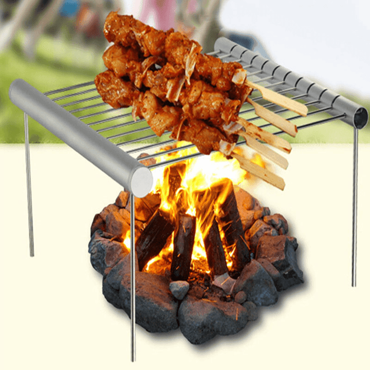 Ipree® Mini Folding Barbecue Grill Portable Stainless Steel Barbecue Grill Barbecue Accessories Outdoor Camping Park - MRSLM