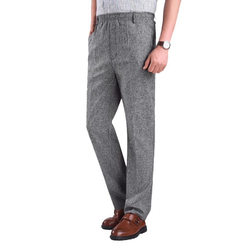 Men'S Summer Thin Elastic High Waist Deep Suit Pants - MRSLM