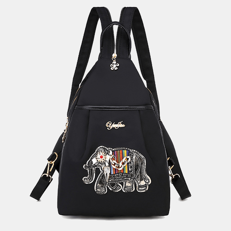 Women Fashion Elephant Pattern Embroidery Cute Chest Bag Backpack - MRSLM