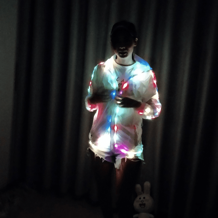 Colorful Leds Halloween Party Light Abrigo Chaqueta Cool Clothing Dance Coat - MRSLM