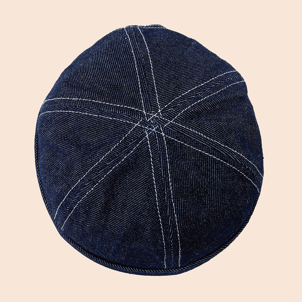 Men Denim Dome Letter Embroidery Landlord Cap Hip Hop Summer Sunshade Adjustable Brimless Beanie Skull Cap - MRSLM