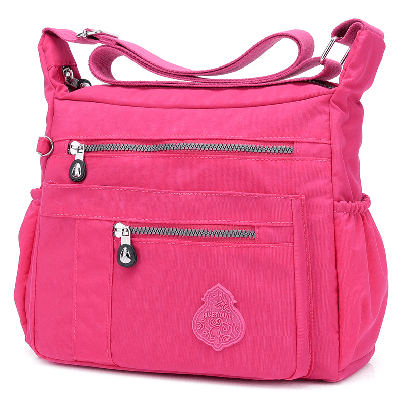 Women Leisure Nylon Solid Crossbody Bag Waterproof Bag - MRSLM