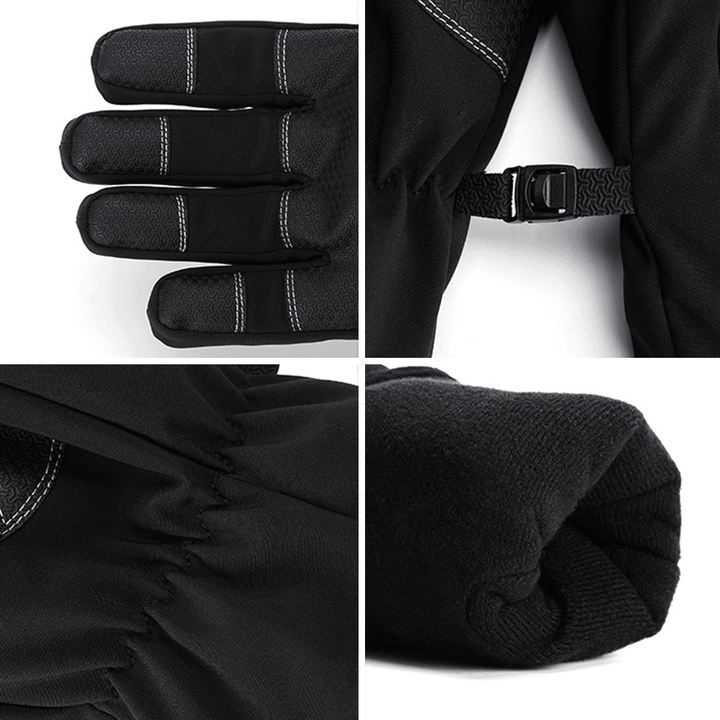 New Outdoor Waterproof Gloves Quarter Zipper Touch Screen Men and Women Riding Warm Sports Hiking Skiing plus Thickening - MRSLM