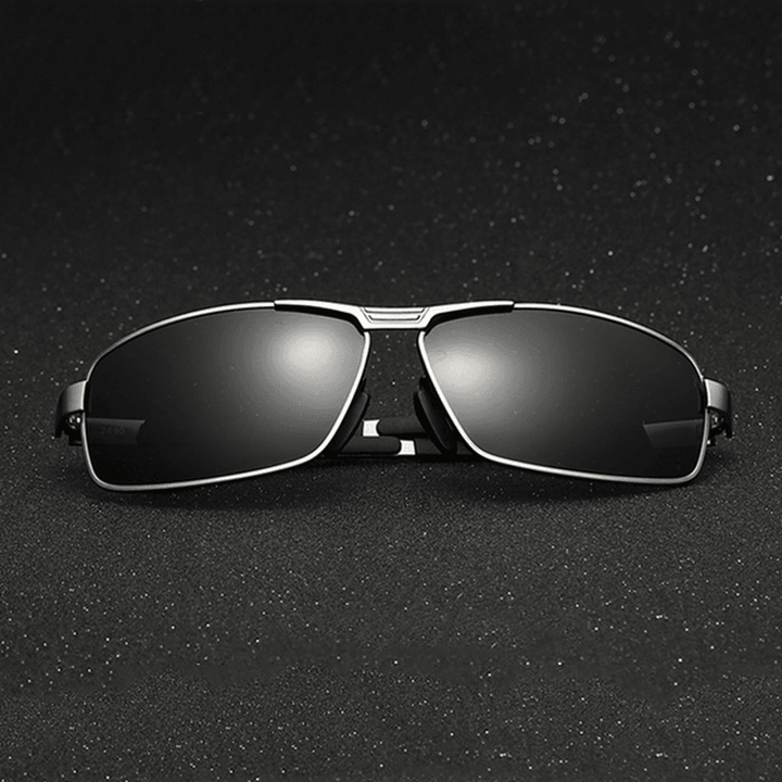 Men Polarized Sun Glassess Vintage Outdooors Sports Driving Square Full Frame Gafas Eyewear - MRSLM