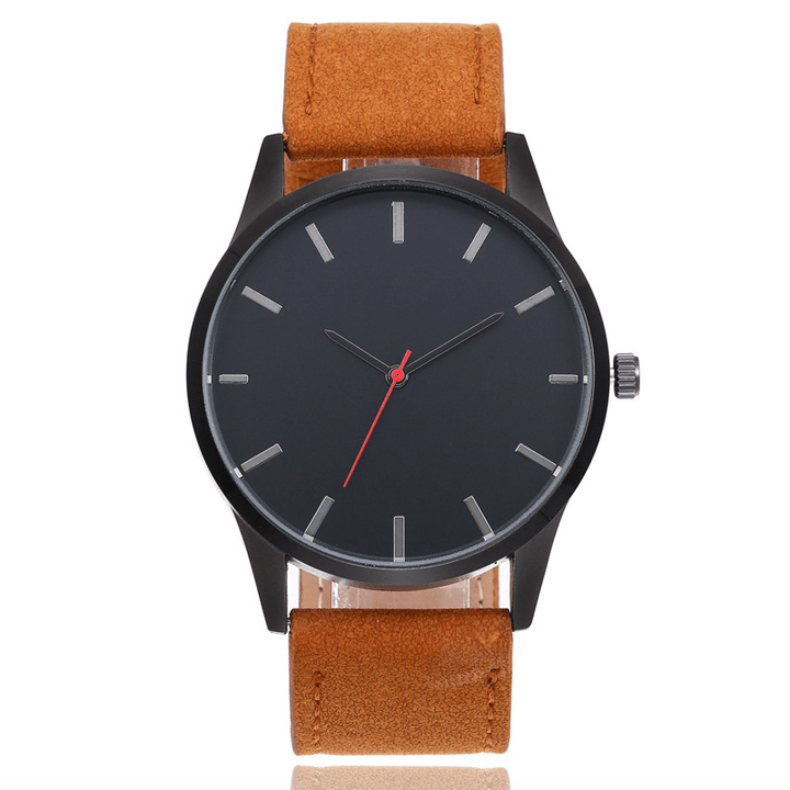 Casual Sport Big Dial Analog Matte PU Leather Unisex Wrist Watches Quartz Watch - MRSLM