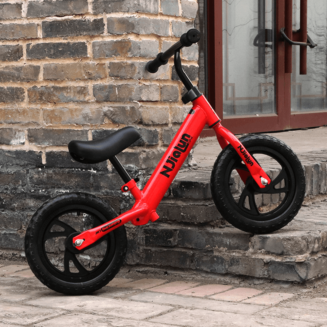 12Inch Kid Balance Bike Adjustable Height No-Pedal Childrens Balance Bike Beginner Rider Training Push Bike for 2-6 Years Old Christmas Gift - MRSLM