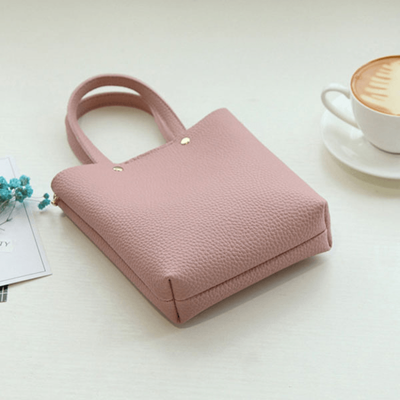 Women PU Leather Candy Color Small Handbag Phone Bag Shoulder Bag Crossbody Bag - MRSLM