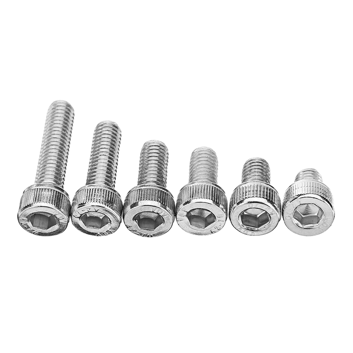 Suleve™ M5SH1 60Pcs M5 Stainless Steel 6-20Mm Hex Socket Cap Head Screw Allen Bolt Assortment Kit - MRSLM