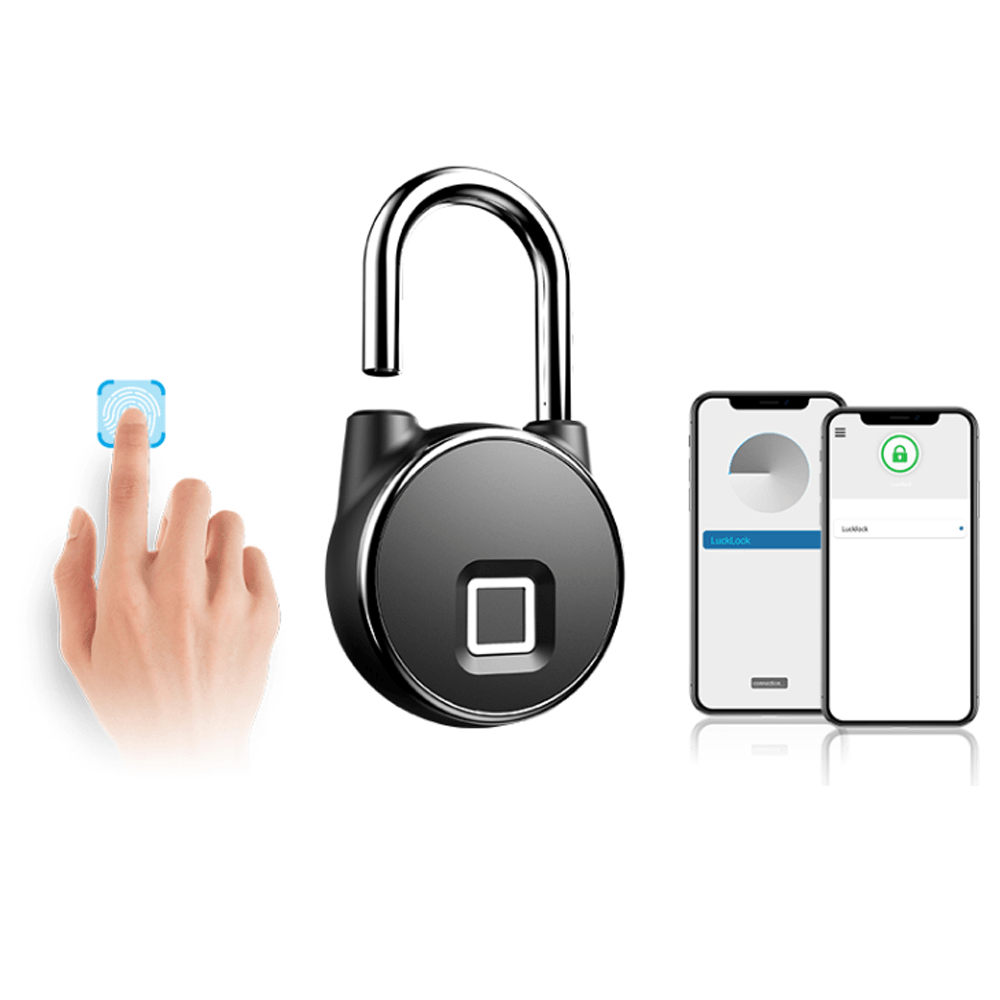 ANYTEK P22+ Bluetooth Fingerprint Smart Lock Anti-Theft 2 Modes Unlock Fingerprint Mobile APP Keyless Padlock IP66 Waterproof USB Charging Security Padlock Travel Bike - MRSLM