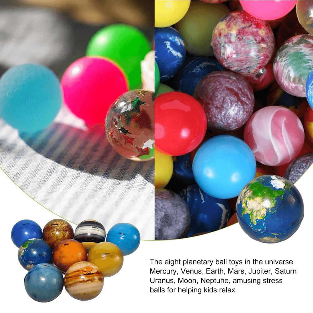 Color Printing Sponge Solid Soft Eight Planets Foam Toy Bouncy Ball - MRSLM