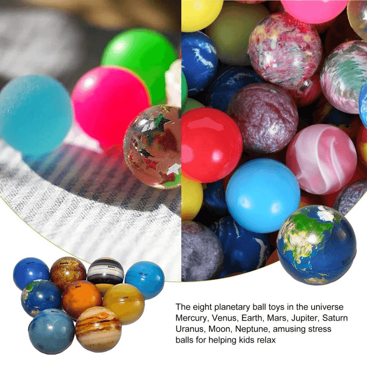 Color Printing Sponge Solid Soft Eight Planets Foam Toy Bouncy Ball - MRSLM