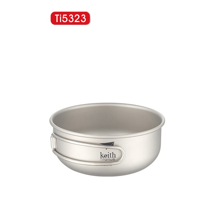 Keith Ti5323 300Ml Ultralight 53.5G Folding Titanium Bowl Outdoor Camping Lunch Handle Tableware - MRSLM