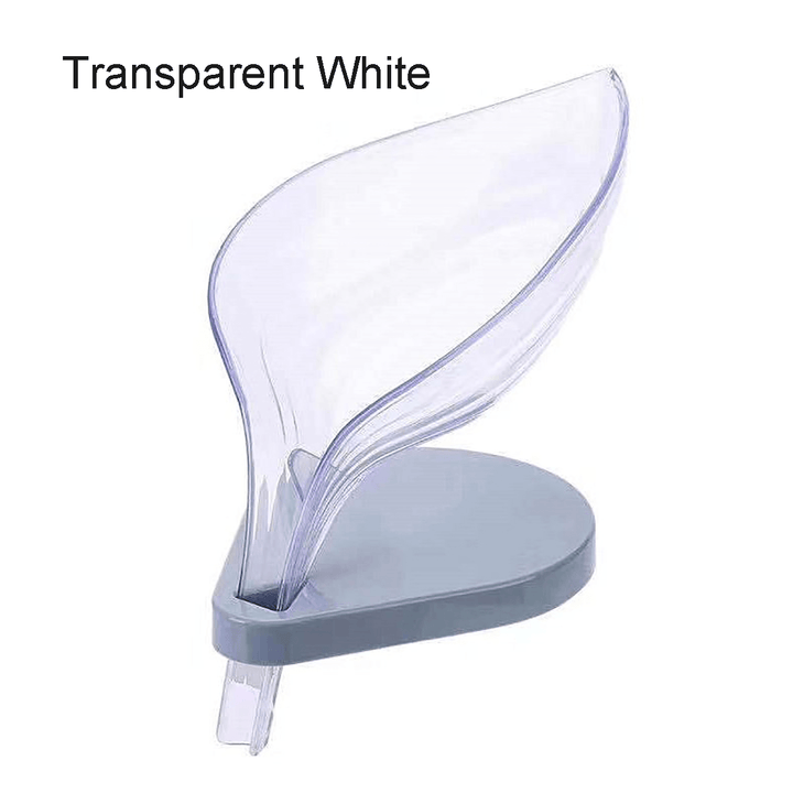 Quick-Drying Leaf Shape Self Draining Soap Holder Box with Suction Cup for Shower Bathroom Kitchen Sink - MRSLM