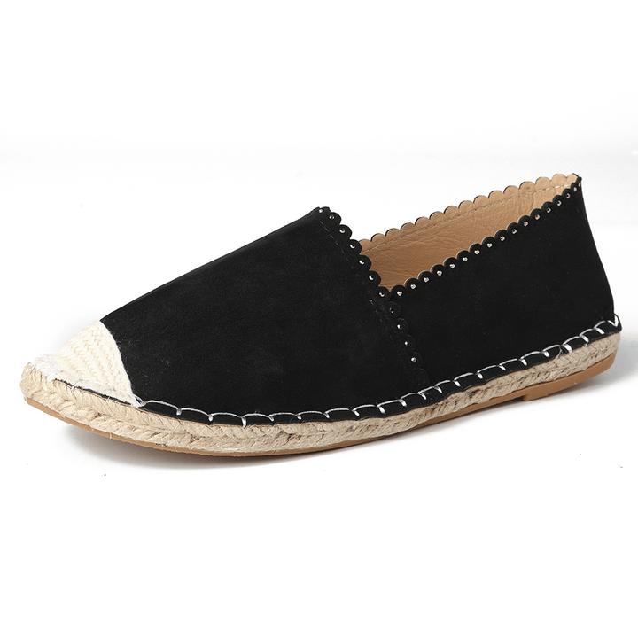 Women Casual Comfy Breathable Espadrille Flat Slip on Flats - MRSLM