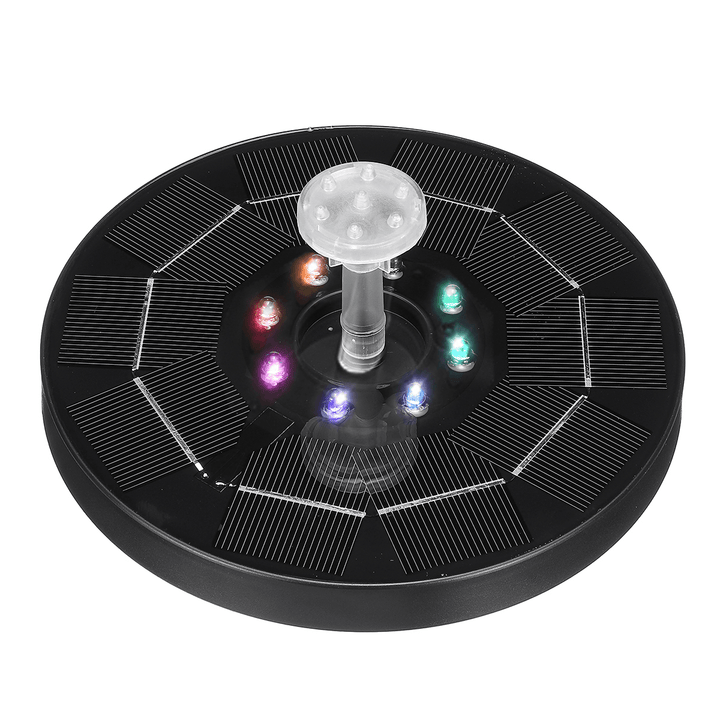 8LED Light Solar Panel Powered Water Fountain Pool Pond Garden Water Sprinkler Sprayer Waterfall Floating Fountain Pump - MRSLM