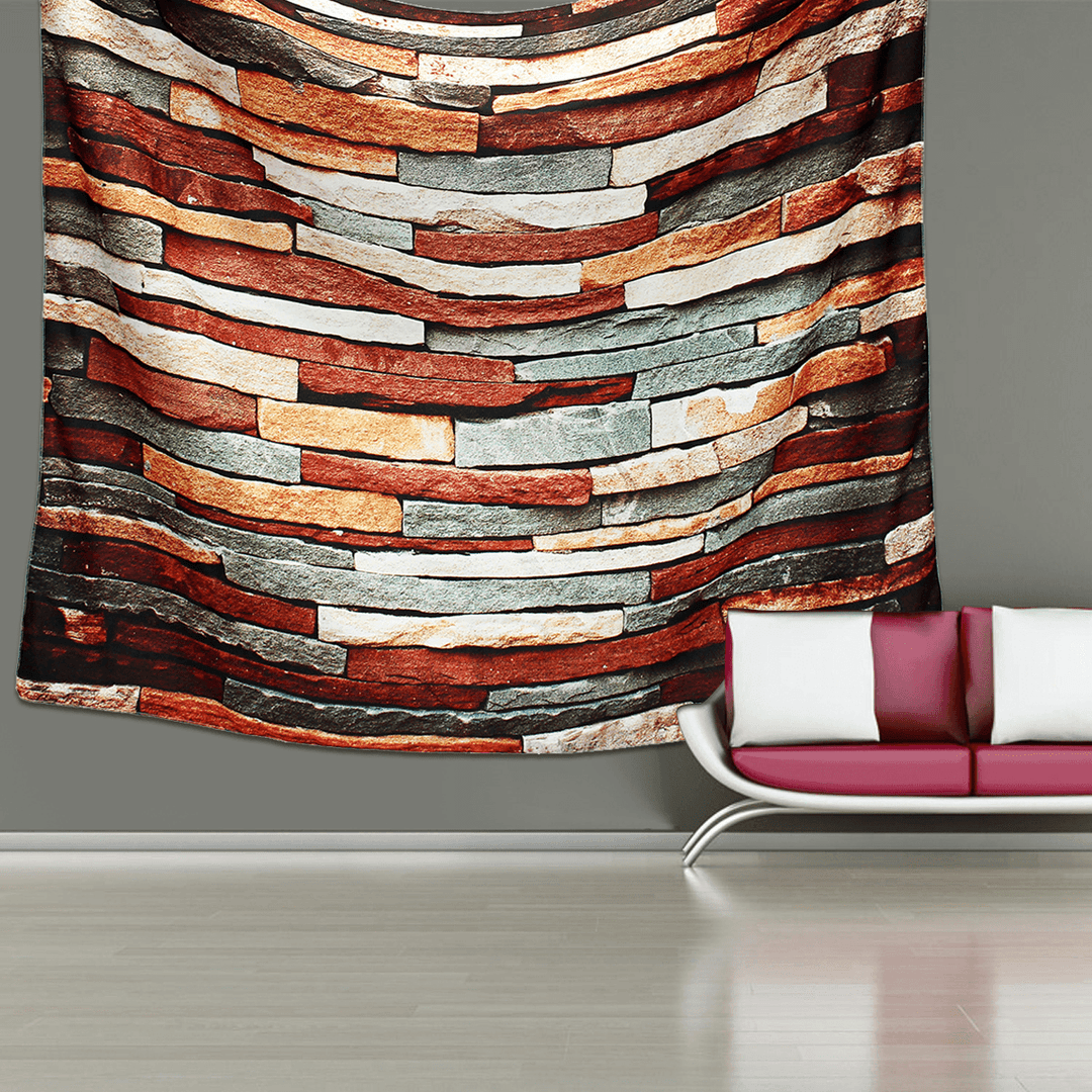 3D Art Decorations Brick Stone Print Pattern Bedspread Wall Hanging Tapestry Home Room Decor - MRSLM