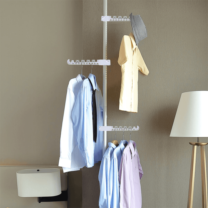 Adjustable Clothes Rack Hanger Telescopic Wardrobe Organizer Garment Dry Stand - MRSLM