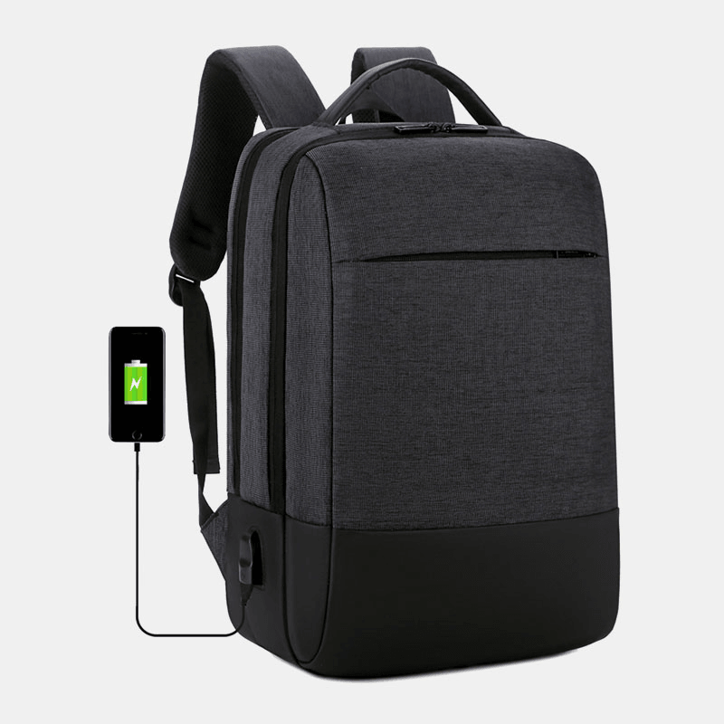 Men Oxford 15.6 Inch Laptop USB Charging Anti-Theft Business Laptop Bag Backpack - MRSLM