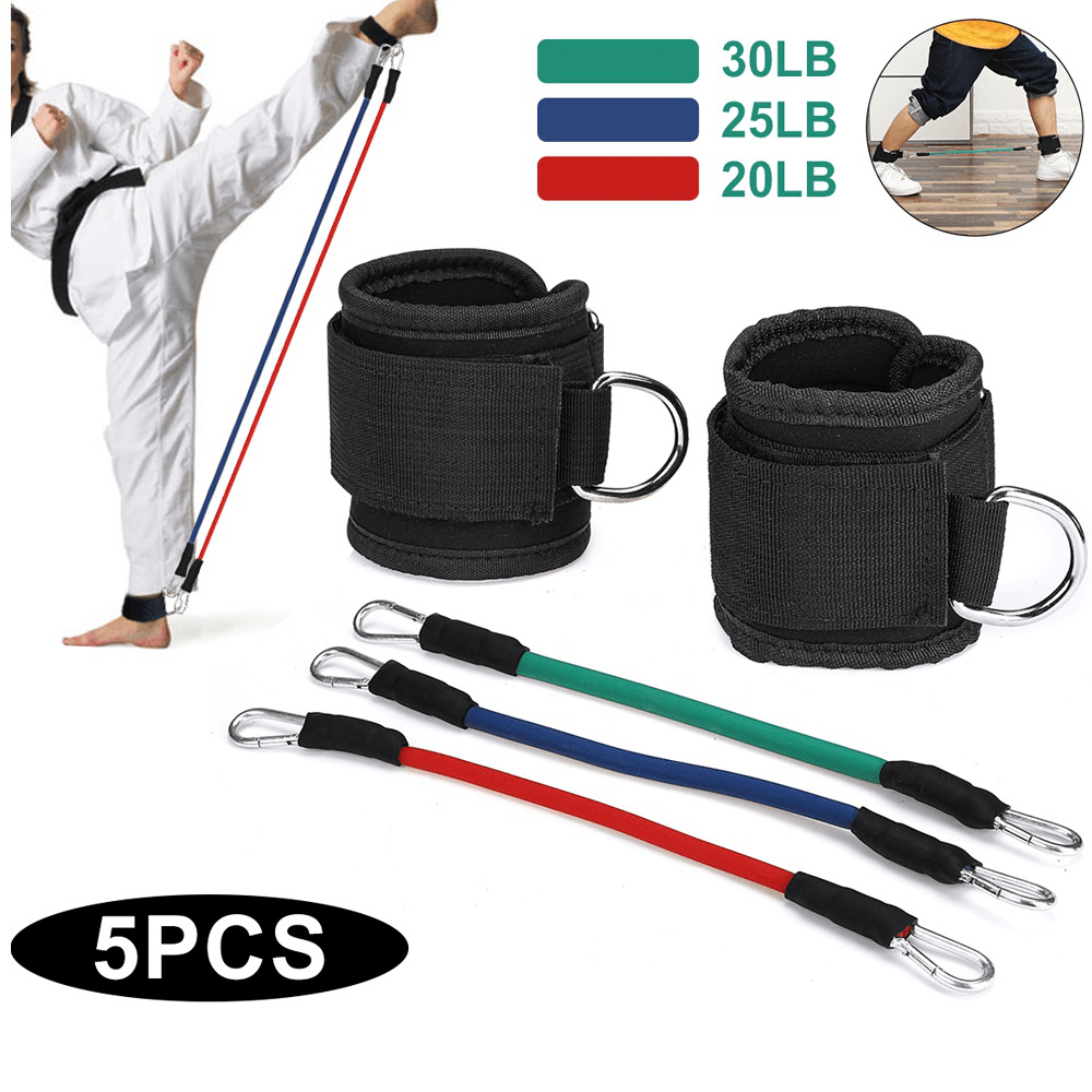 5 Pcs Fitness Resistance Bands Set 75Lbs Yoga Pilates Training Tension Rope - MRSLM