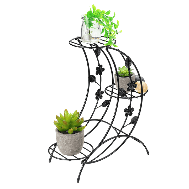 Metal Plant Stand Garden Decor Flower Pot Shelves Outdoor Indoor Plant Rack Wrought Iron Decorations Rack - MRSLM