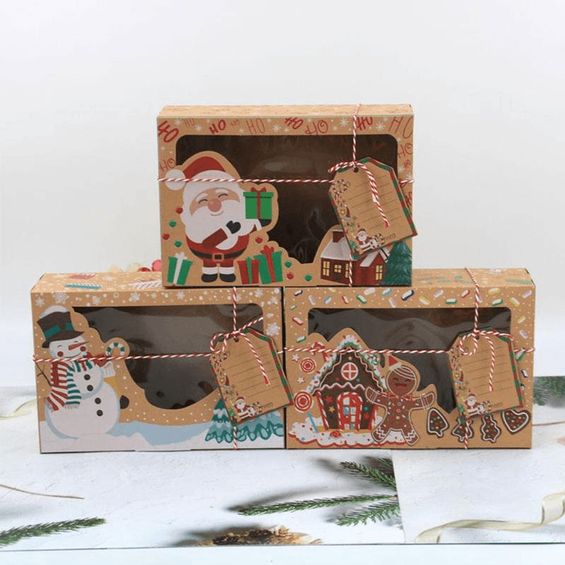 Window Christmas Candy Biscuit Box Cake Bread Muffin Gingerbread Box - MRSLM