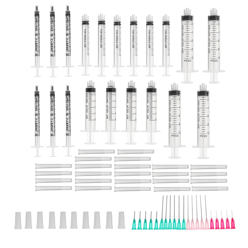 50Pcs/Set Dispensing Needle Kits Blunt Tip Syringe Needles Cap for Refilling and Measuring Liquids Industrial Glue Applicator - MRSLM