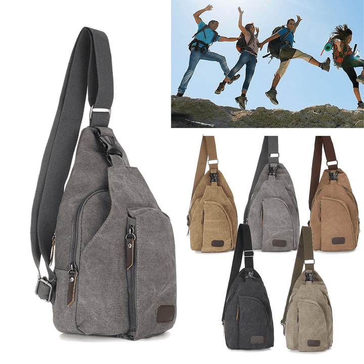 Canvas Chest Bag Christmas Gifts Outdoor Sport Camping Hiking Shoulder Backpack - MRSLM