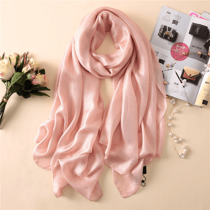 Silk Scarf Women'S All-Match Western Style Thin Scarf Gauze Collocation Suit Coat - MRSLM