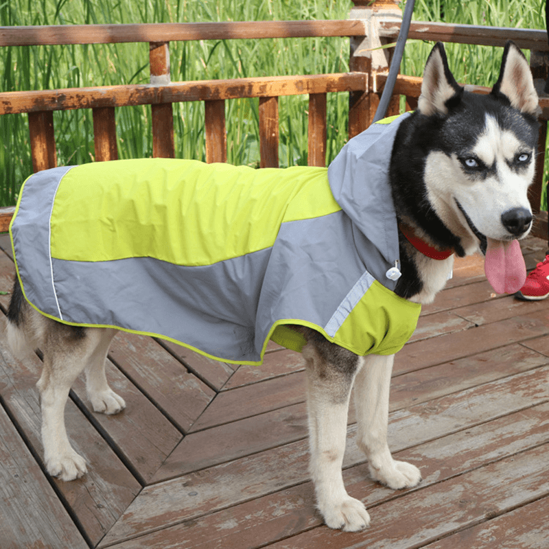 Pet Big Dog Raincoat Waterproof Clothes for Small Large Dogs Jumpsuit Rain Coat Hooded Overalls Cloak Labrador - MRSLM