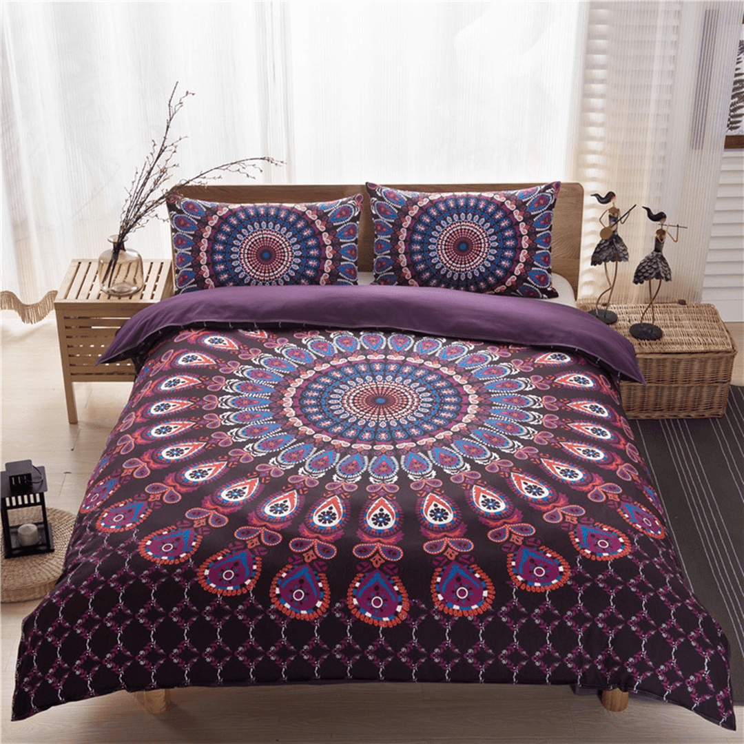 2Pcs/3Pcs 3D Bohemian Style Bedding Sets Comfort Breathable Bedclothes Duvet Cover Pillow Case Size Twin Queen King - MRSLM