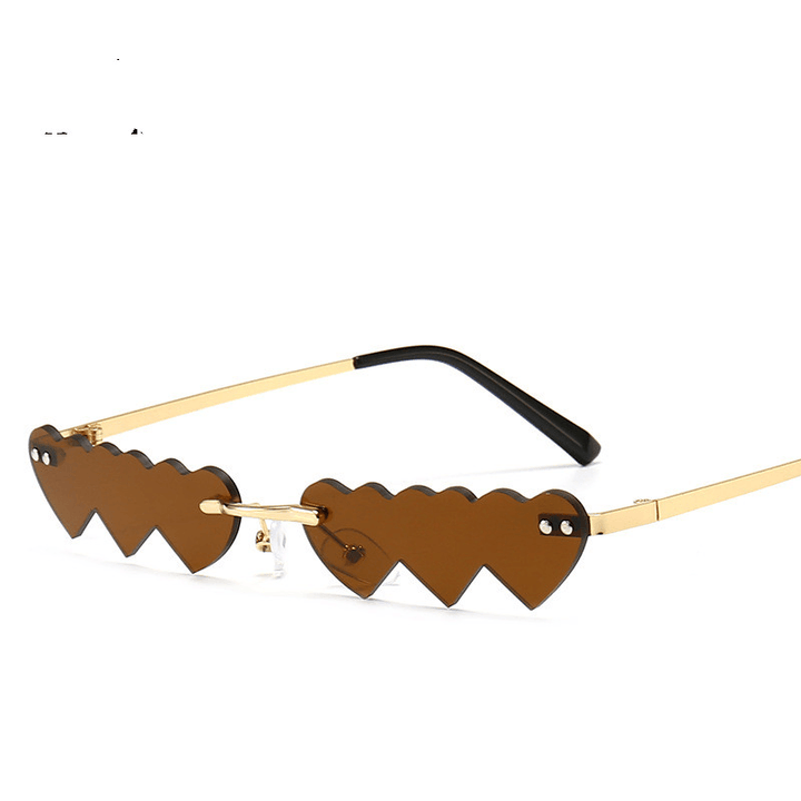 Women'S Trimmed Sunglasses with Metal Rimless Sunglasses - MRSLM