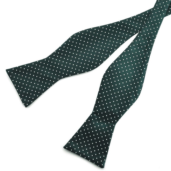 Pensee Men'S Bow Ties Casual Polka Dot Paisley Jacquard Woven Silk Neckties Accessory - MRSLM