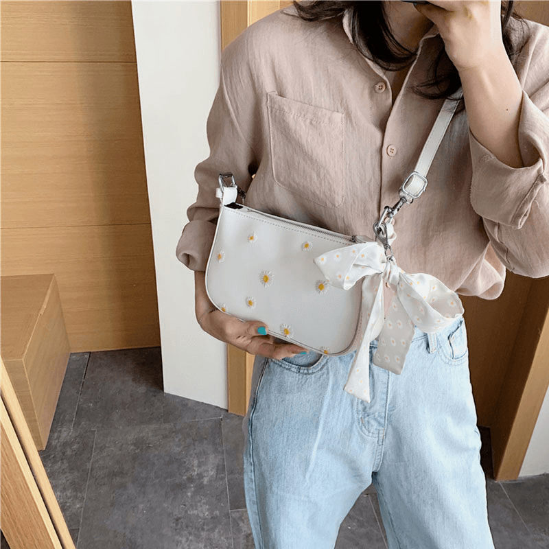 Women Dotted Daisy Printed Shoulder Bag - MRSLM