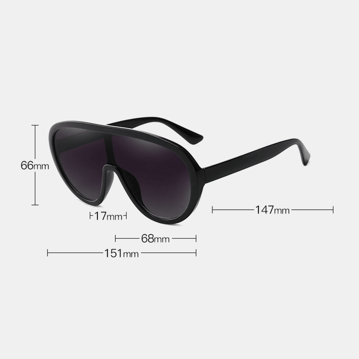 Unisex One-Piece Lens Large Full Frame UV Protection Sunshade Fashion Sunglasses - MRSLM