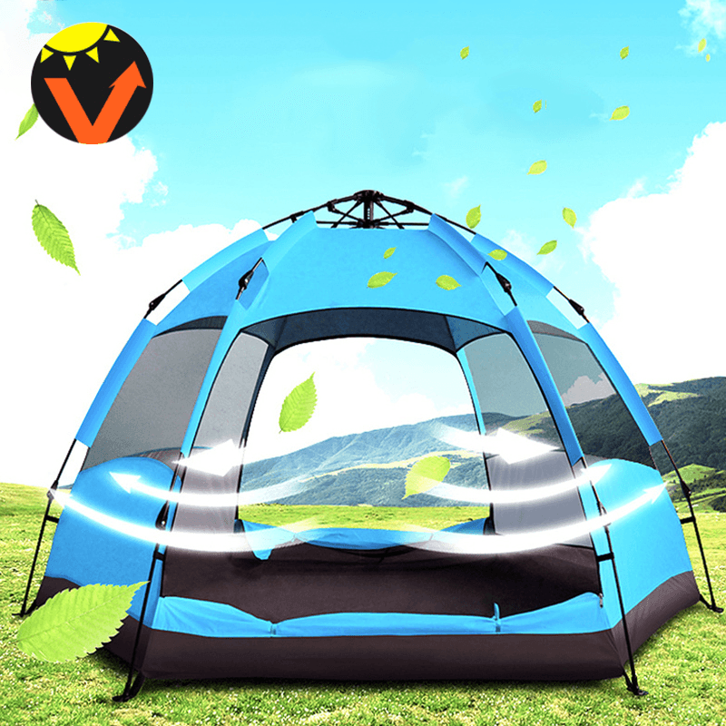 3-4/5-8 Person Camping Tent Double Layer Waterproof UV Protection Sunshade Canopy Outdoor Travel - MRSLM