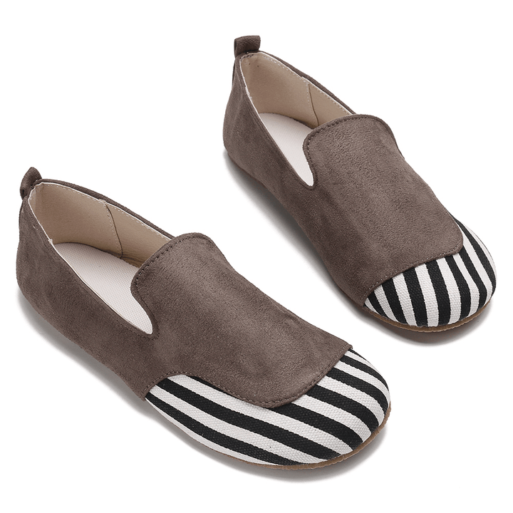 Women Casual Suede Stitching Slip on Flats - MRSLM