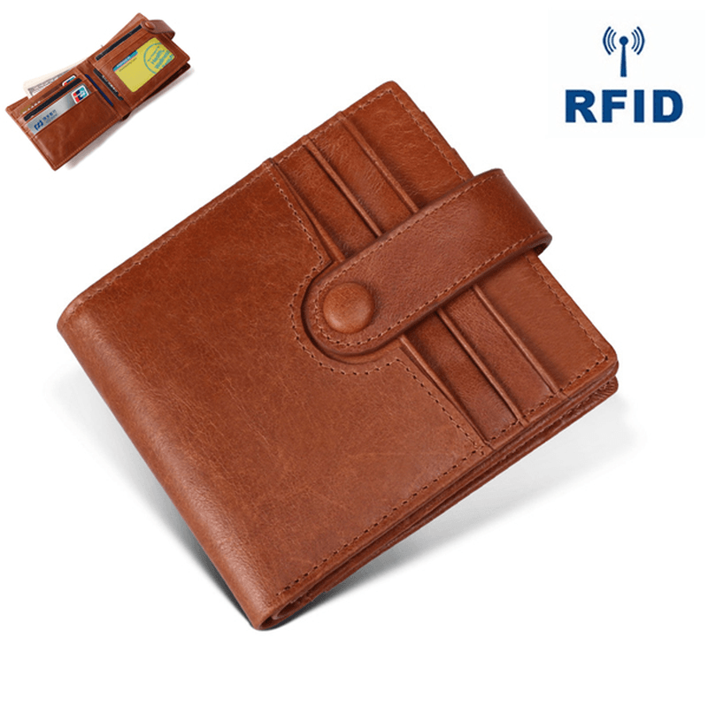 RFID Antimagnetic Genuine Leather 12 Card Slots Wallet - MRSLM