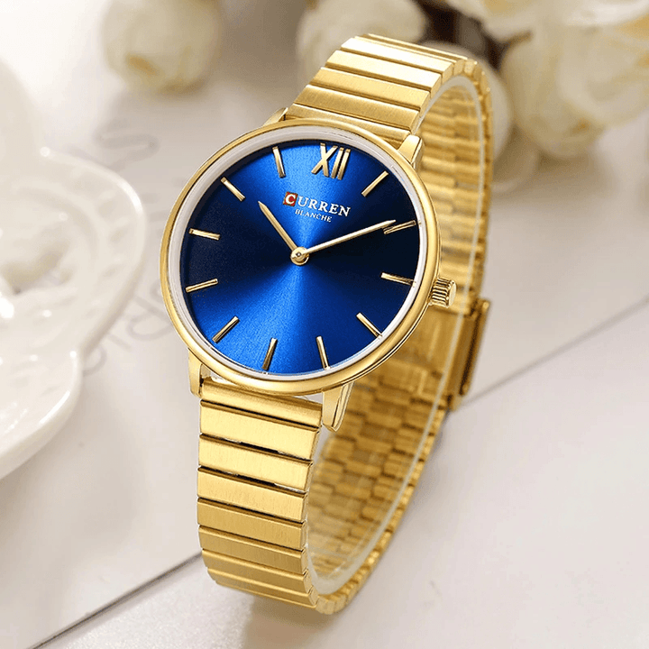 CURREN 9040 Fashionable Casual Style Ladies Wrist Watch Full Steel Band Ultra Thin Quartz Watches - MRSLM