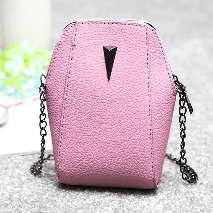 Woman PU Crocodile Pattern Chain Bag Phone Bag Clutch Bag Crossbody Bag - MRSLM