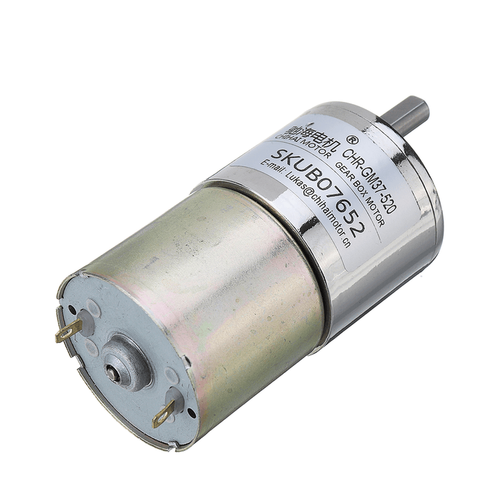 Chihai CHR-37GB-520S DC Motor 12V 1:150 52Rpm Permanent Magnet Carbon Brush Reduction Gear Motor - MRSLM