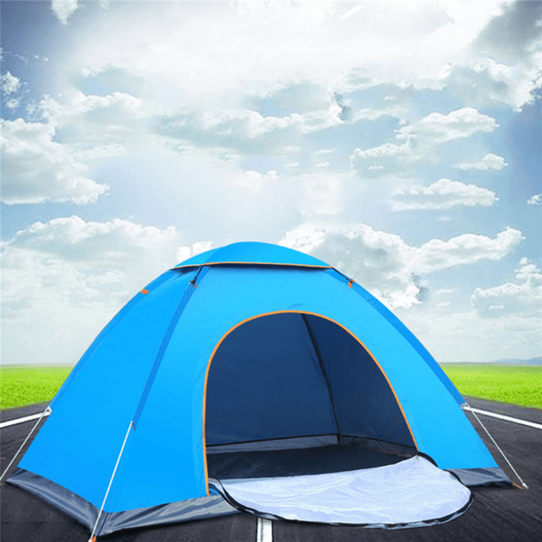 3-4 Person Automatic Camping Tent Double Door Tent Anti-Uv Sun Shade Canopy Outdoor Beach Hiking Fishing Tent 79 X 79 X 49 Inches - MRSLM